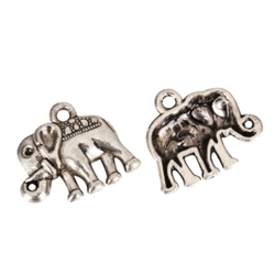 10 x Elephant Charms 15x11mm Antique Silver Tone  #MCZ340