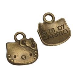 20 x Cute Kitty Charms 11x9mm Antique Silver Tone  #MCZ583