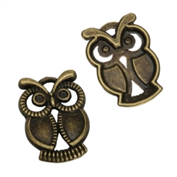 10 x Owl King Charms 20x15mm Antique Bronze Tone  #MCZ711