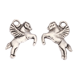 20 Flying Horse Charms 20x16mm Antique Silver Tone #MCZ911