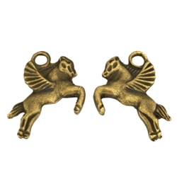 20 Flying Horse Charms 20x16mm Antique Bronze Tone #MCZ912