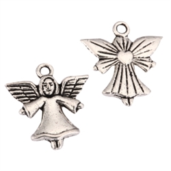 20 x Angel Charms 20x18mm Antique Silver Tone  #MCZ1094